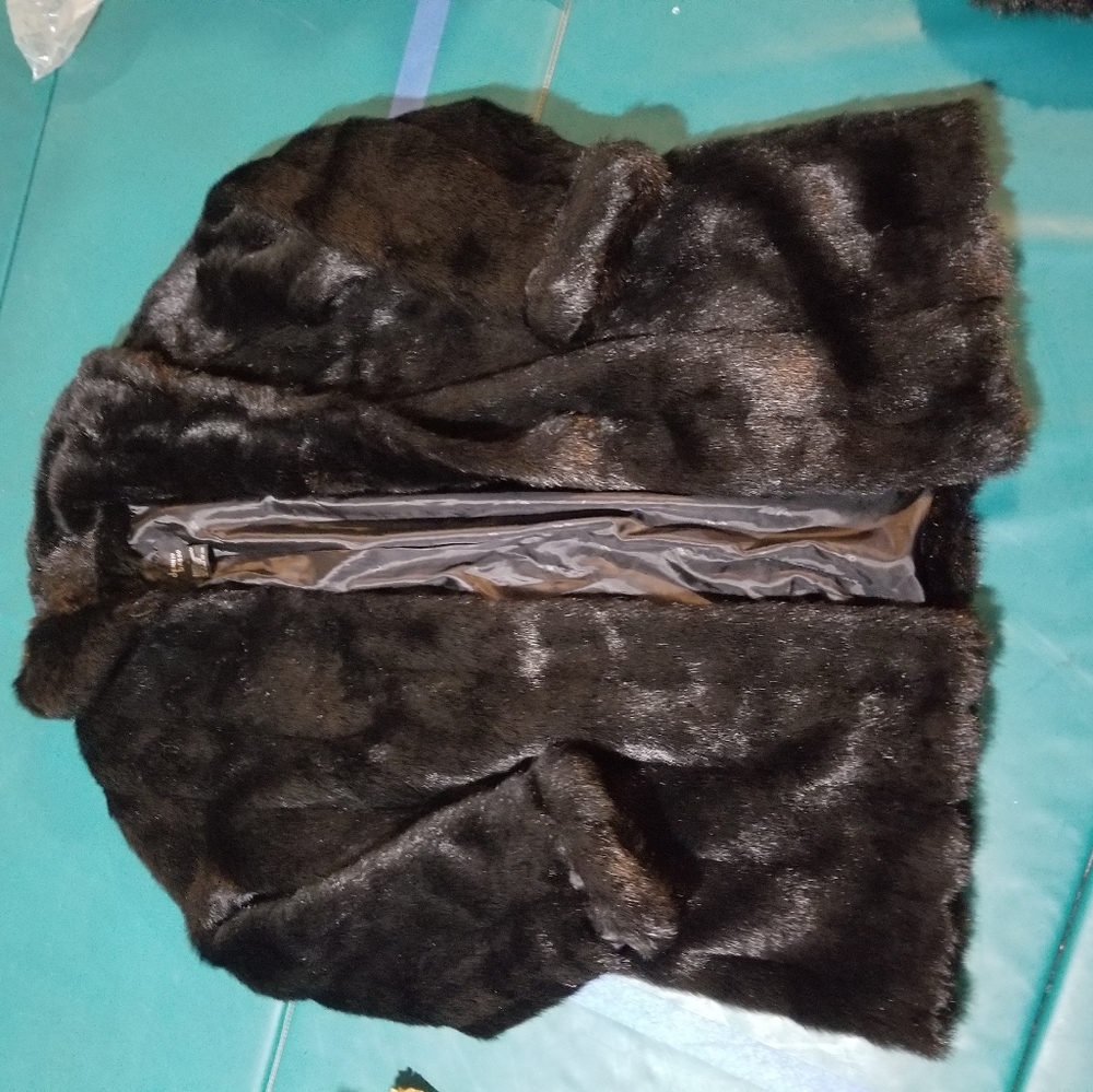 Dennis basso faux fur jacket